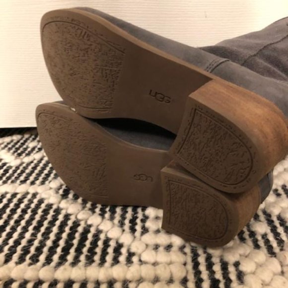 NWOT UGG Rohen Gray Suede Heeled Boots - Picture 4 of 4